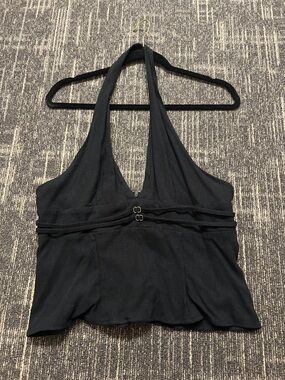 SHEIN Black Halter V-Neck Camisole